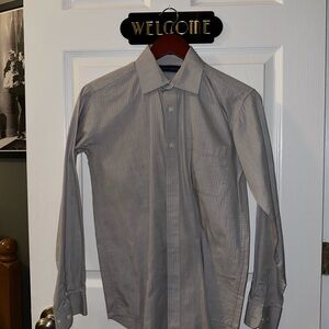 Joseph Abboud Light Gray Dress Shirt Subtle Stripe